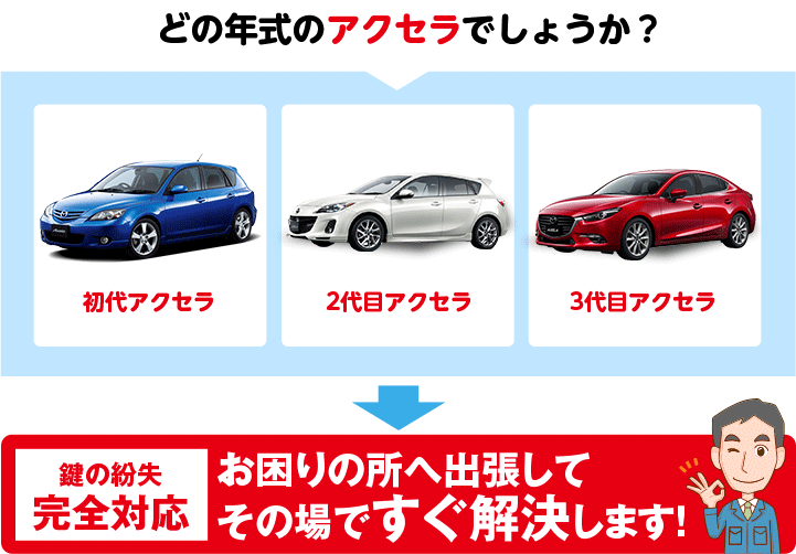 どの年式のアクセラでしょうか?