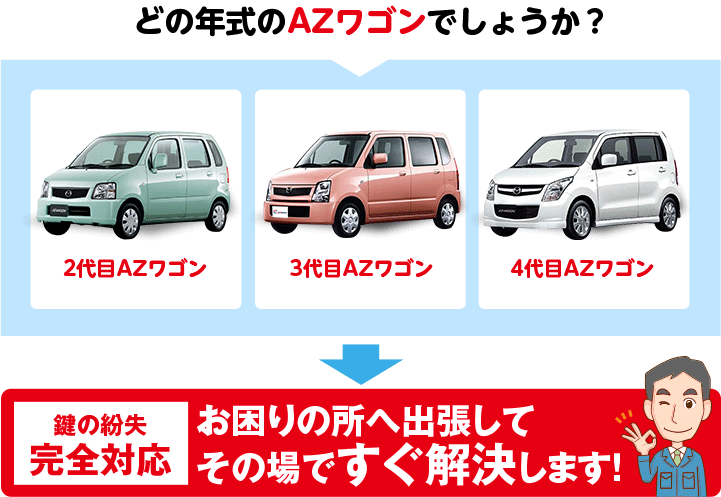 Azワゴンの鍵紛失 スマートキー イモビライザー対応 鍵屋の緊急隊 Azワゴンの鍵紛失 スマートキー イモビライザー対応 鍵屋の緊急隊