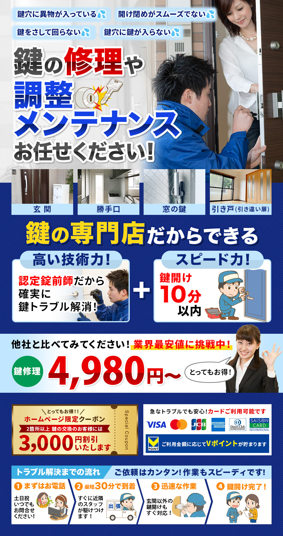 鍵の修理や調整メンテナンスお任せください