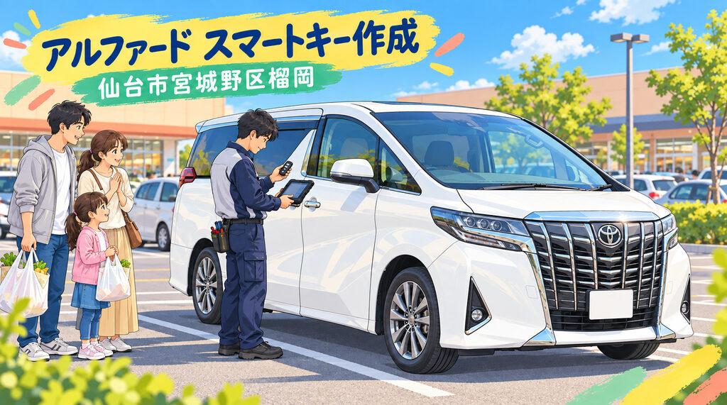 【宮城県仙台市宮城野区榴岡】アルファード 鍵紛失 作成