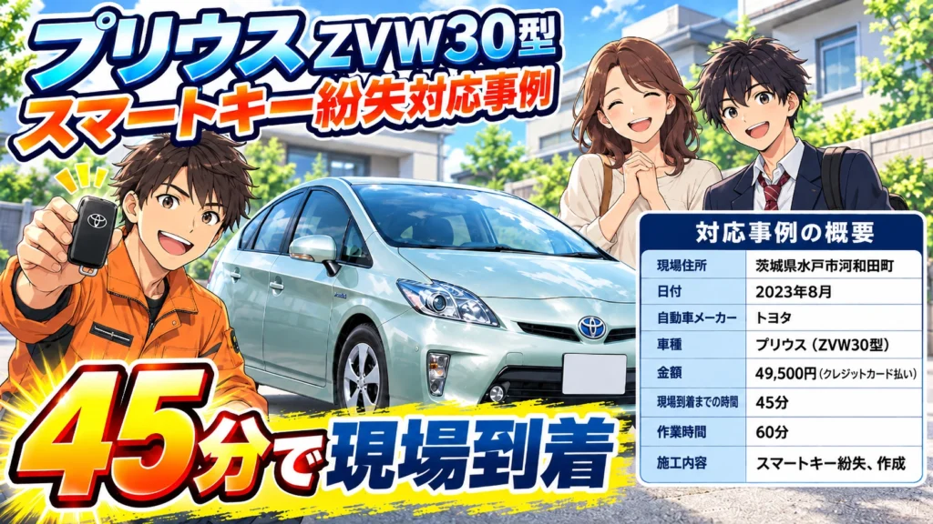 【茨城市水戸市河和田町】プリウス スマートキー作成
