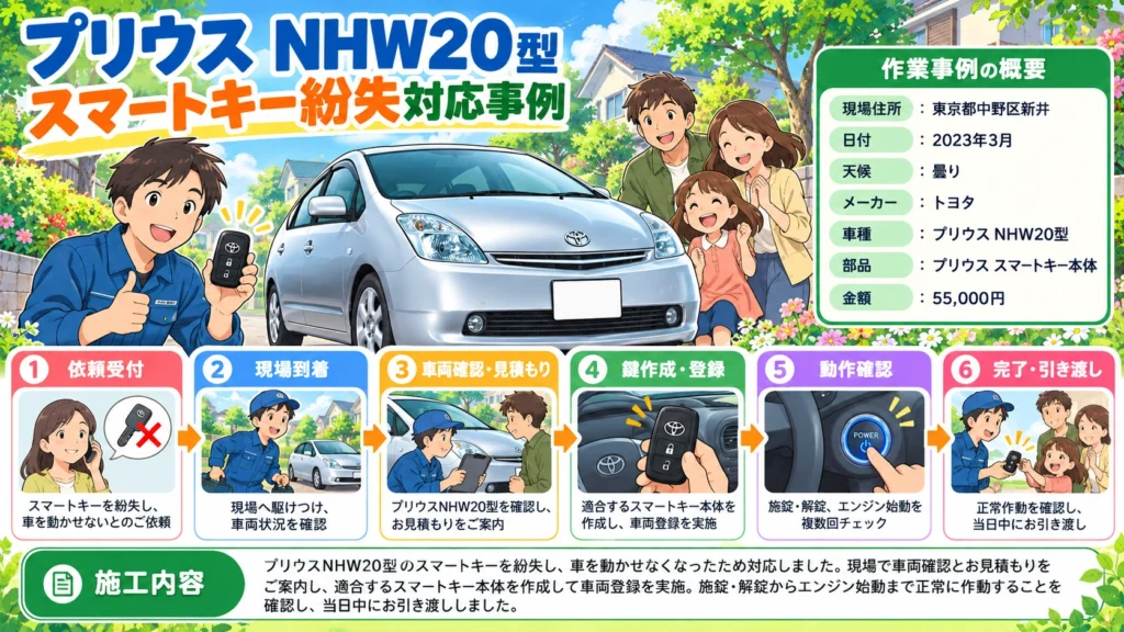 【東京都中野区新井】プリウス 鍵紛失