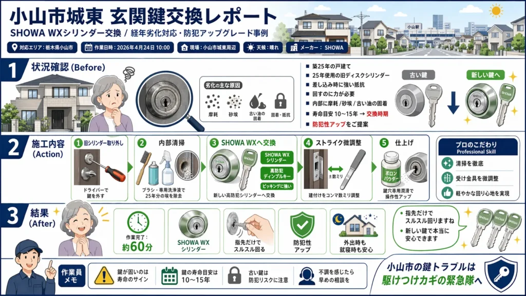 【栃木県小山市城東】鍵の交換がしたい