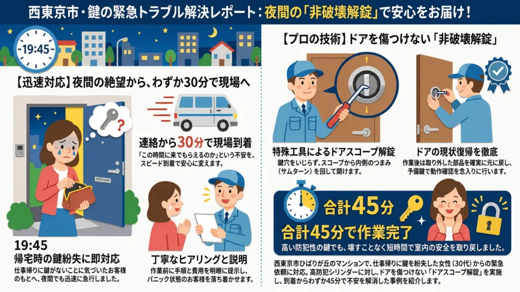 【東京都西東京市ひばりが丘】玄関の鍵を開けたいの画像イメージ