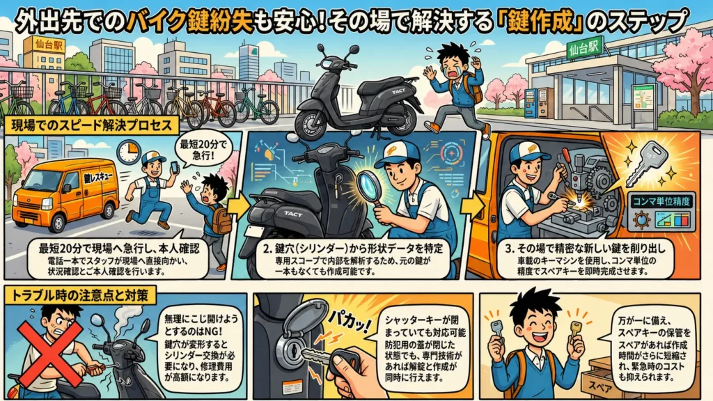 【宮城県仙台市青葉区中央】鍵が１本もありません 作れますか？の画像イメージ