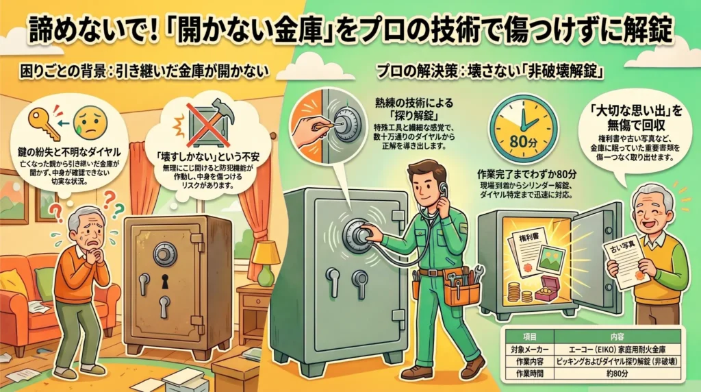 【栃木県栃木市藤岡町藤岡】金庫のカギを開けたいの画像イメージ