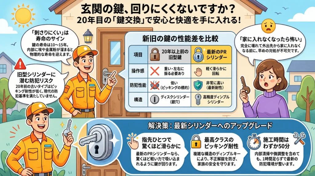 【茨城県筑西市下中山】鍵の交換がしたい