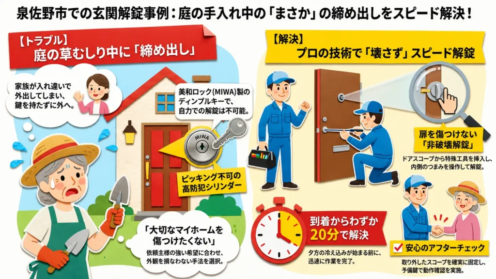 【大阪府泉佐野市葵町】玄関の鍵を開けたいの画像イメージ