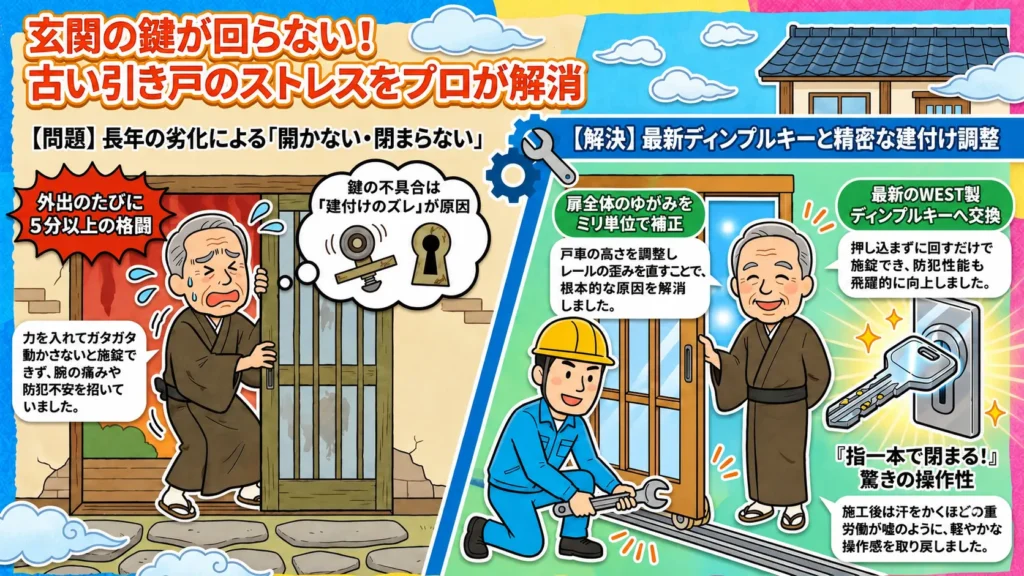 【秋田県秋田市手形山東町】鍵の修理がしたい