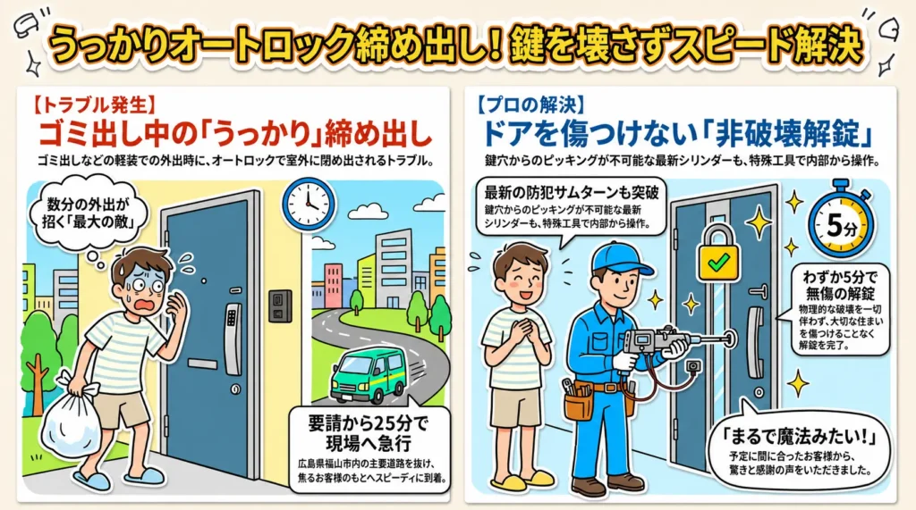 【広島県福山市手城町】玄関の鍵を開けたい