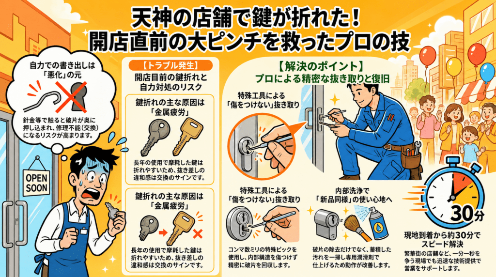 【福岡県福岡市中央区天神】鍵の修理がしたいの画像イメージ