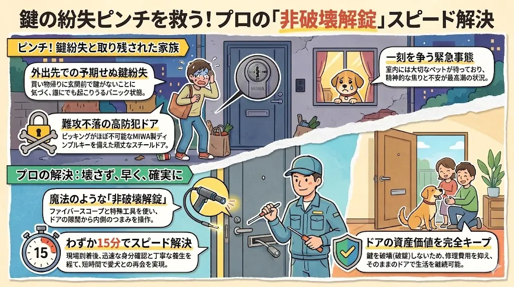 【埼玉県上尾市柏座】玄関の鍵を開けたい