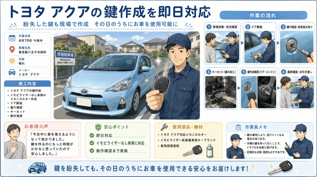 【東京都八王子市別所】紛失した鍵を作成したい
