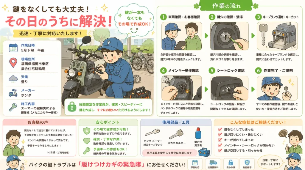 【福岡県福岡市東区】鍵が１本もありません 作れますか？
