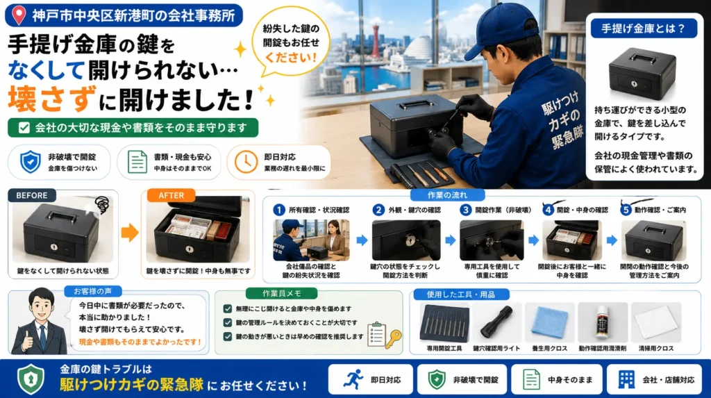 【兵庫県神戸市中央区新港町】金庫のカギを開けたいの画像イメージ
