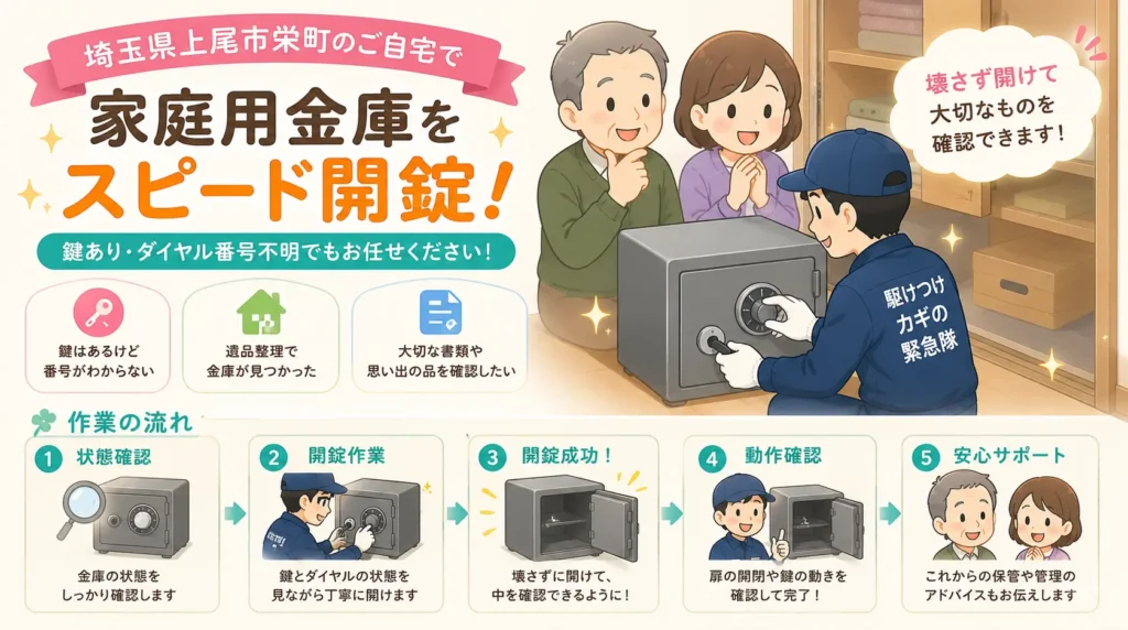 【埼玉県上尾市栄町】金庫のダイヤルの暗証番号がわかりません