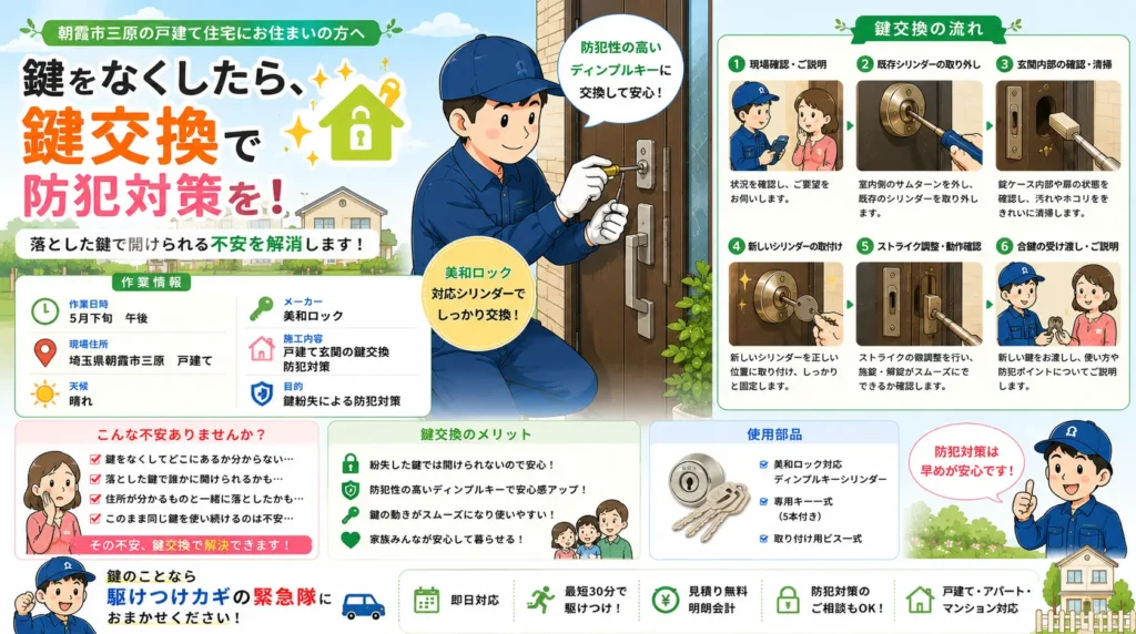 【埼玉県朝霞市三原】玄関の鍵を開けたい