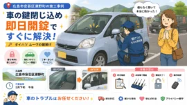 【広島県広島市安芸区瀬野町】車の鍵を開けたい（インロック鍵開け）の画像イメージ