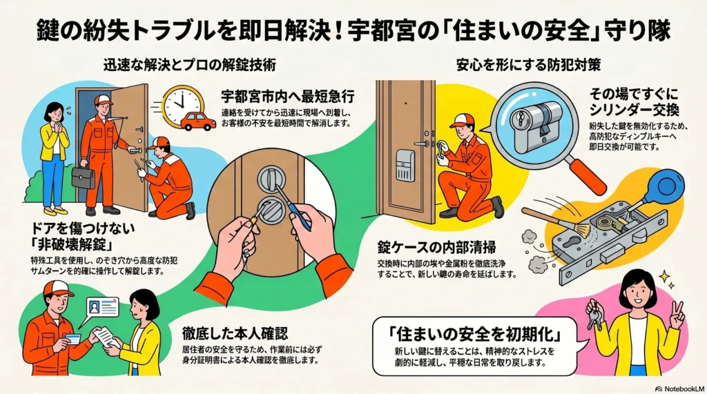 【栃木県宇都宮市八幡台】玄関の鍵を開けたい