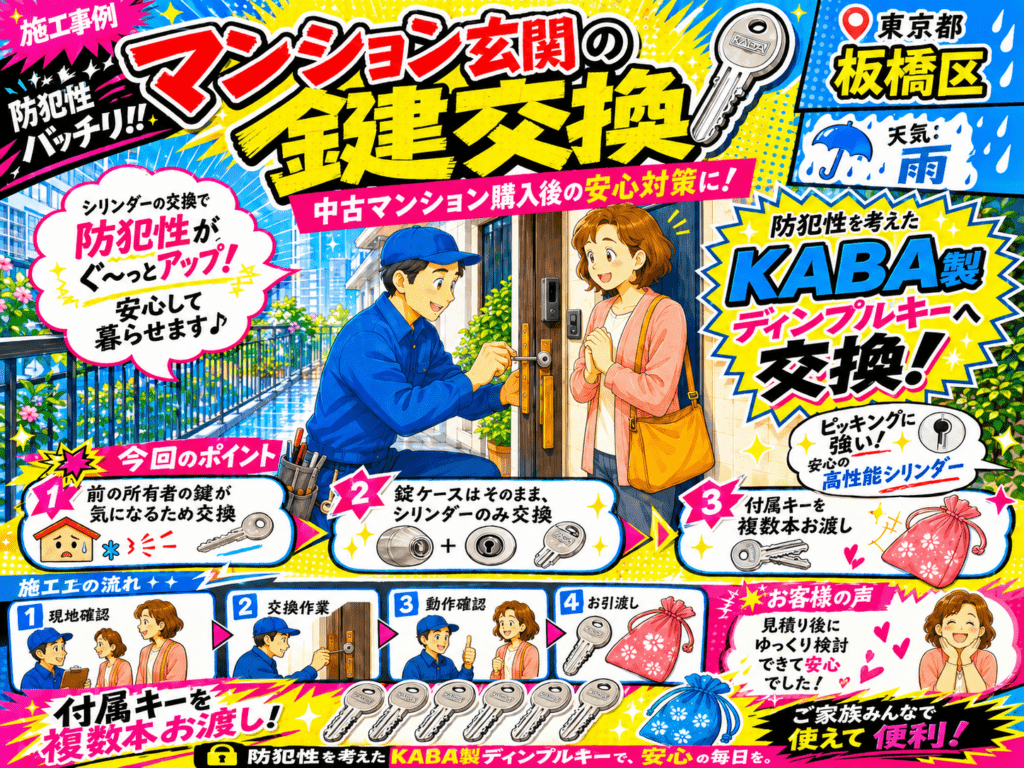 【東京都板橋区小豆沢】鍵の交換がしたいの画像イメージ