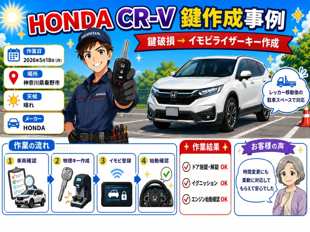 【神奈川県秦野市曽屋】イモビライザー・スマートキー