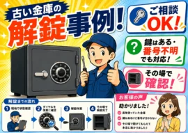 【広島県福山市新涯町】金庫のダイヤルの暗証番号がわかりませんの画像イメージ