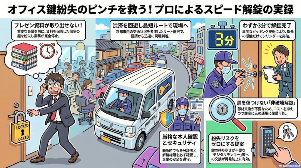 【京都府京都市下京区五条烏丸】デスクやキャビネットの鍵を開けたい