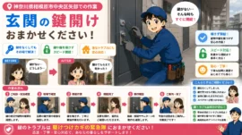 【神奈川県相模原市中央区矢部】玄関の鍵を開けたいの画像イメージ