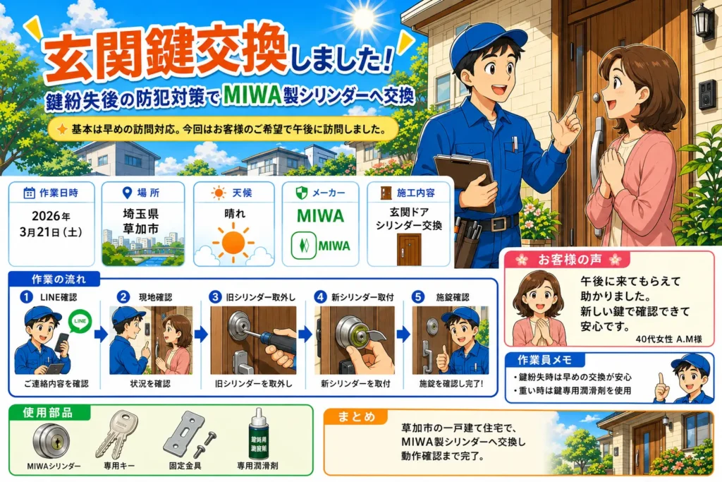 【埼玉県草加市草加】鍵の交換がしたいの画像イメージ