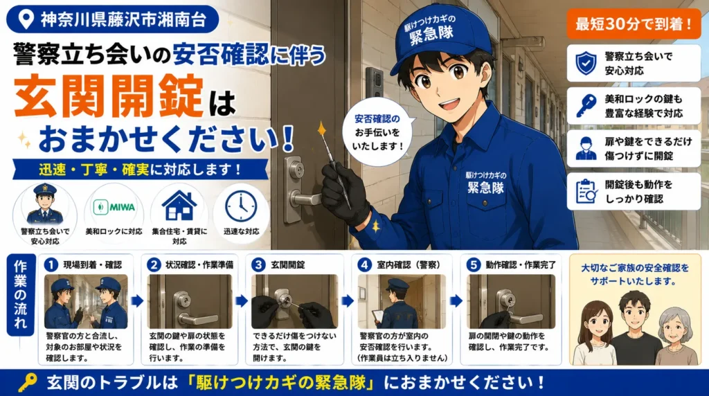 【神奈川県藤沢市湘南台】玄関の鍵を開けたい