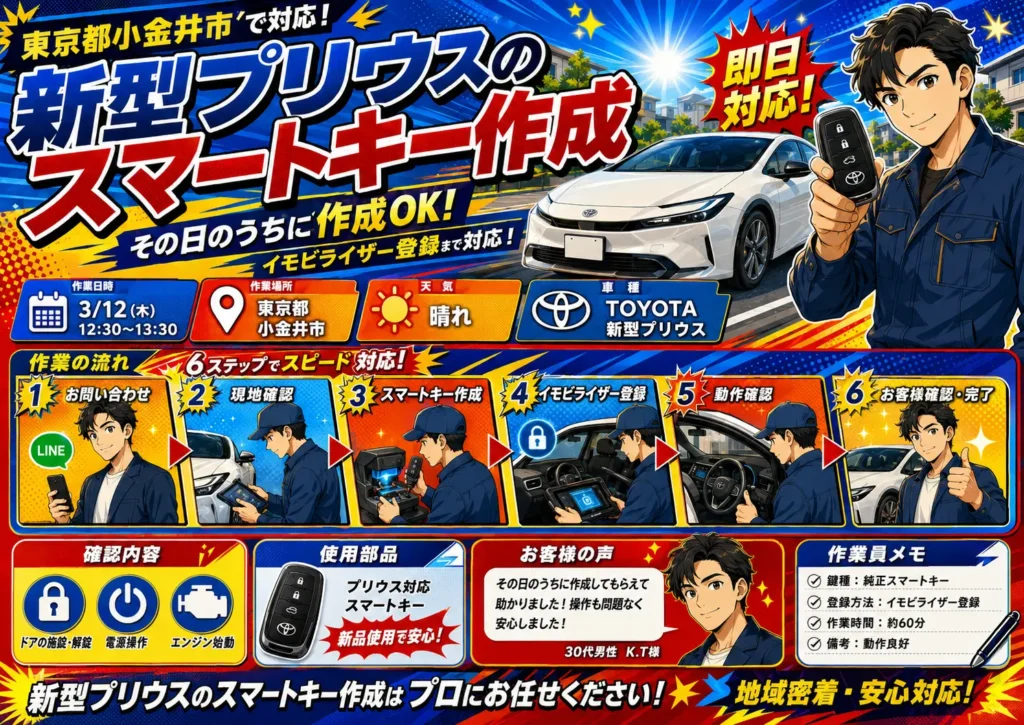 【東京都小金井市貫井南町】イモビライザー・スマートキーの画像イメージ