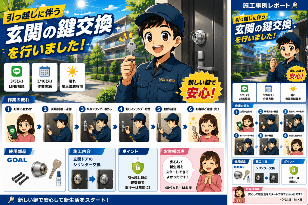 【埼玉県越谷市赤山町】鍵の交換がしたいの画像イメージ