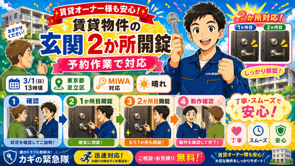 【大阪府大東市楠の里町】玄関の鍵を開けたいの画像イメージ