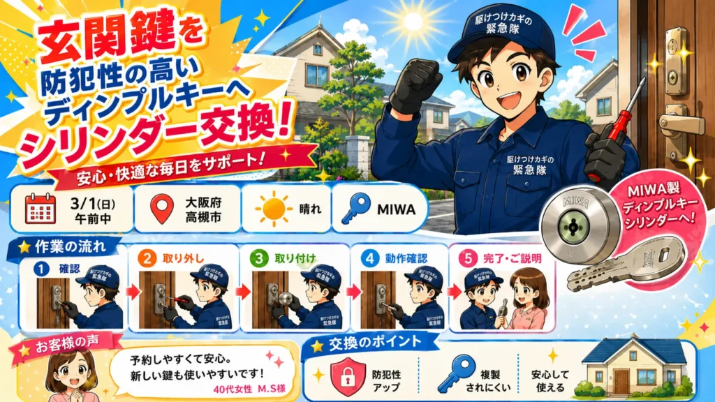 【大阪府高槻市唐崎西】鍵の交換がしたいの画像イメージ