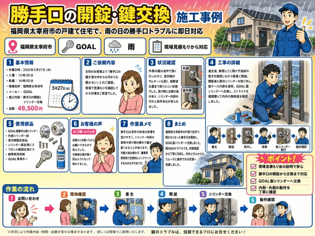 【福岡県太宰府市連歌屋】玄関の鍵を開けたい