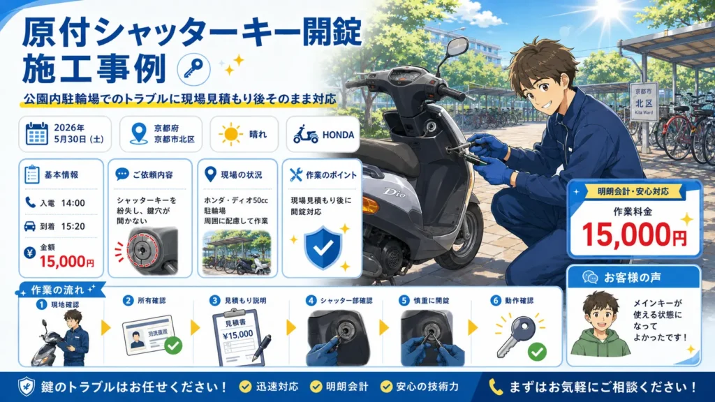 【京都府京都市北区紫竹牛若町】メットインを開ける事はできますか？
