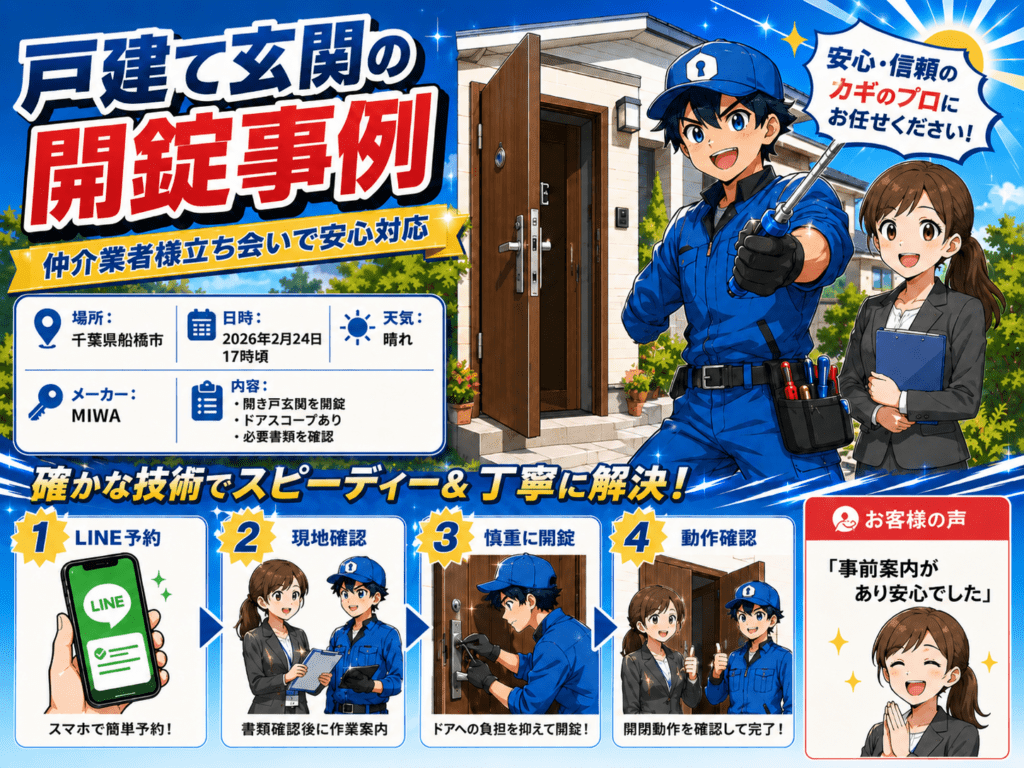 【千葉県船橋市金杉】玄関の鍵を開けたいの画像イメージ