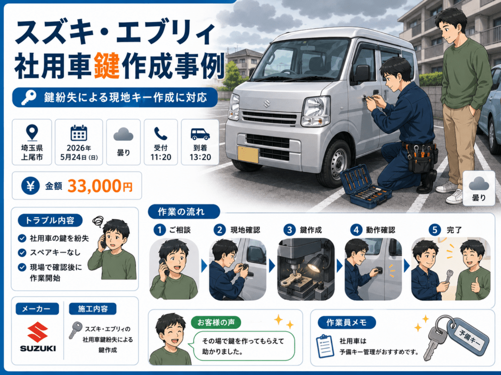 【埼玉県上尾市向山】紛失した鍵を作成したいの画像イメージ