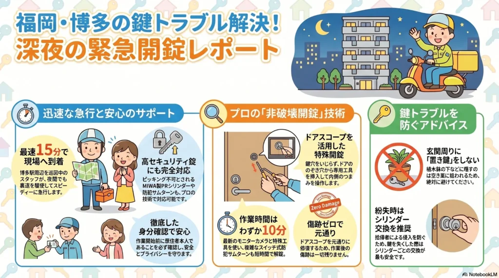 【福岡県福岡市博多区博多駅南】玄関の鍵を開けたい