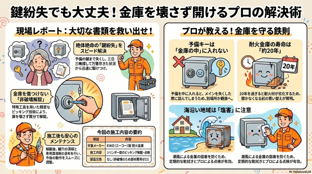 【新潟県新潟市西区寺尾】金庫のカギを開けたい