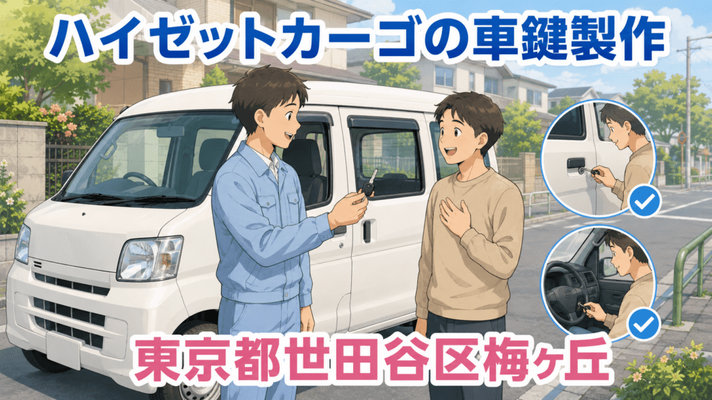 【東京都世田谷区梅ヶ丘】車の鍵を開けたい（インロック鍵開け）