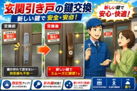 【栃木県下都賀郡壬生町福和田】玄関の鍵交換の画像イメージ