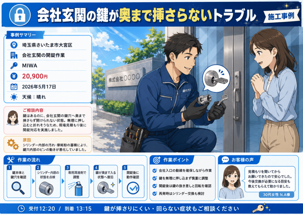 【埼玉県さいたま市大宮区天沼町】玄関の鍵を開けたい