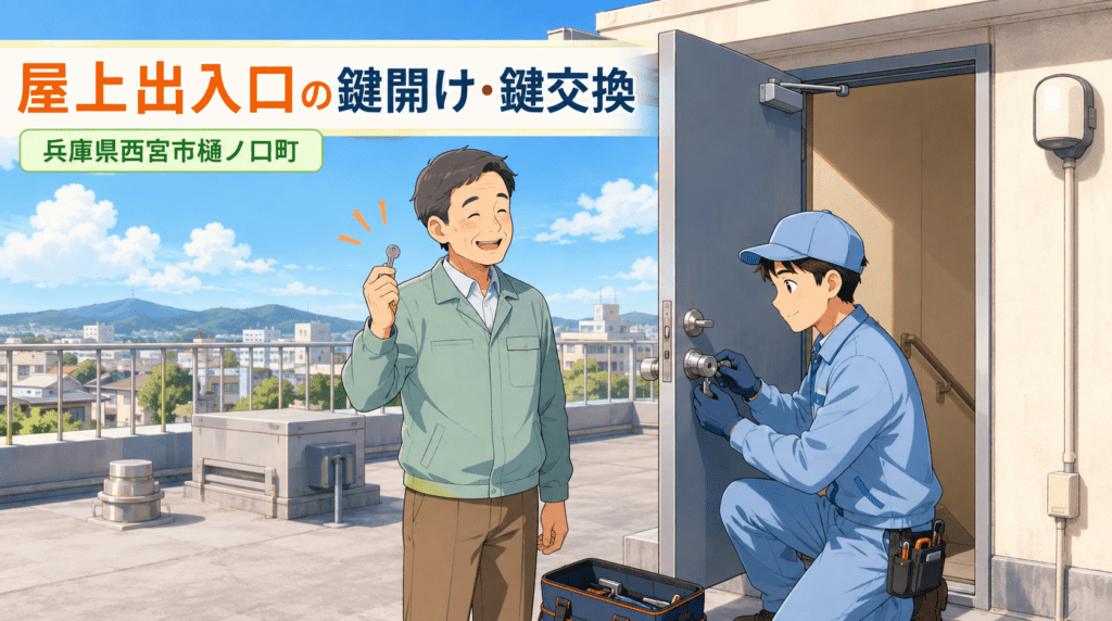 【兵庫県西宮市樋ノ口町】事務所入り口の鍵交換・取替えの画像イメージ