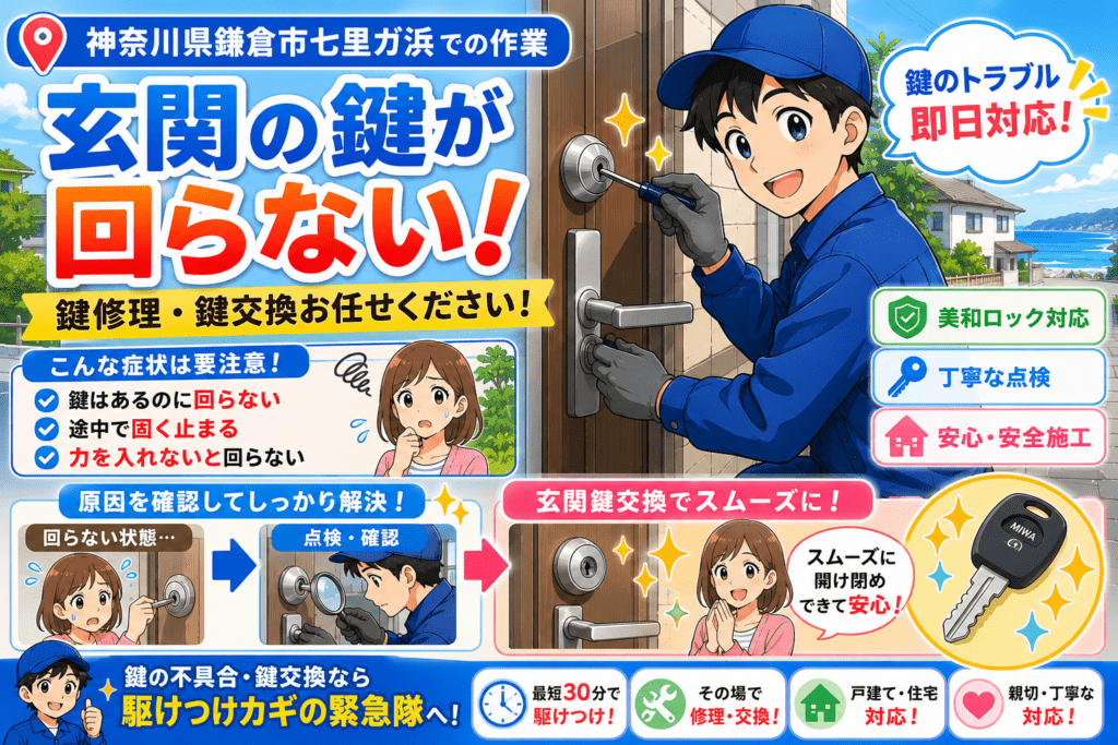 【神奈川県鎌倉市七里ガ浜】鍵の修理がしたいの画像イメージ