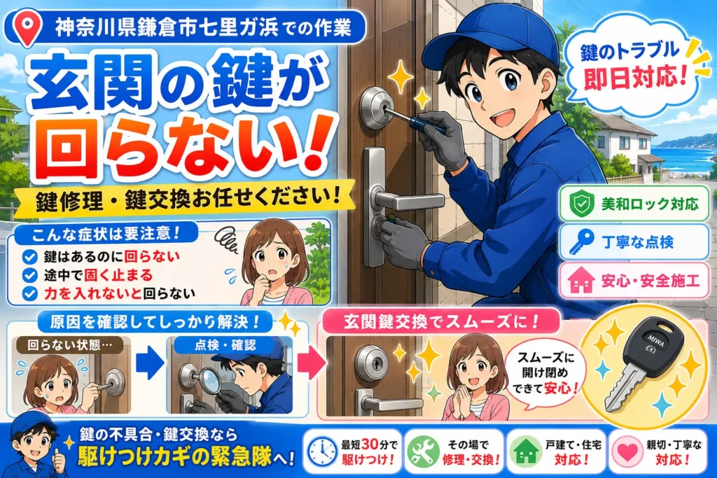 【神奈川県鎌倉市七里ガ浜】鍵の修理がしたい
