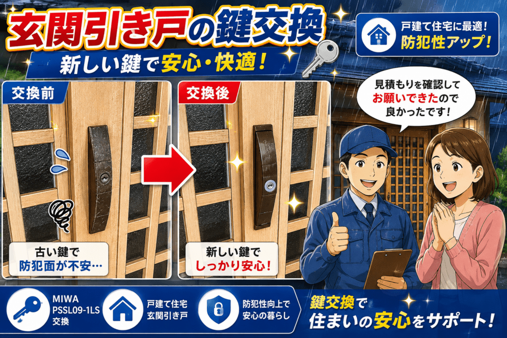 【栃木県下野市小金井】鍵の交換がしたい