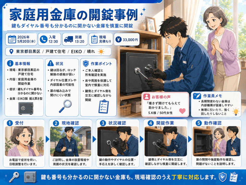【東京都目黒区中央町】金庫のカギを開けたいの画像イメージ