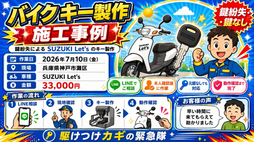 【兵庫県神戸市灘区】紛失した鍵を作成したいの画像イメージ