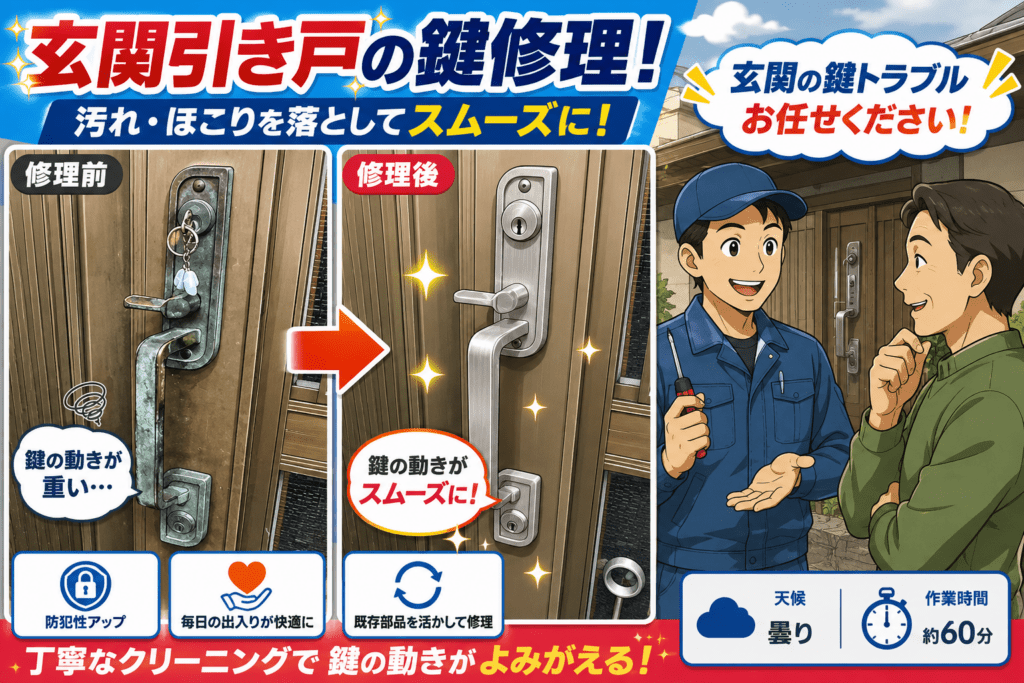 【栃木県栃木市泉川町】鍵の修理がしたい